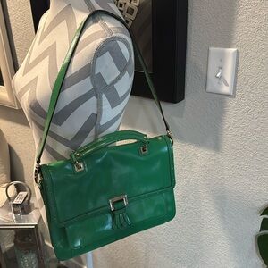 Antonio Melani Green Leather Crossbody Bag